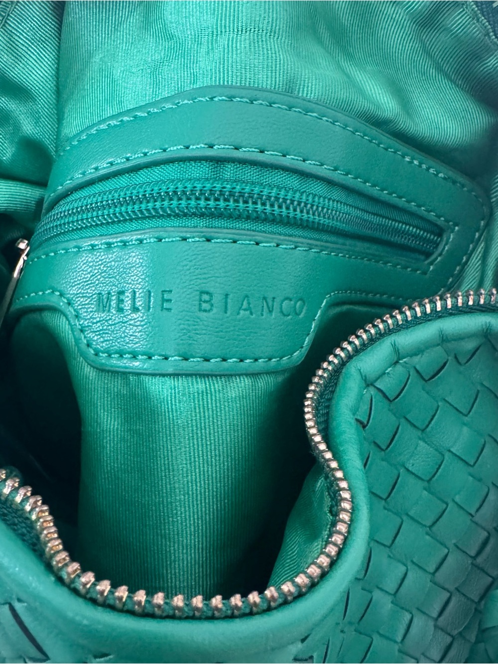 Melie Bianco / Anthropologie Green Woven Shoulder Bag - Picture 3 of 9